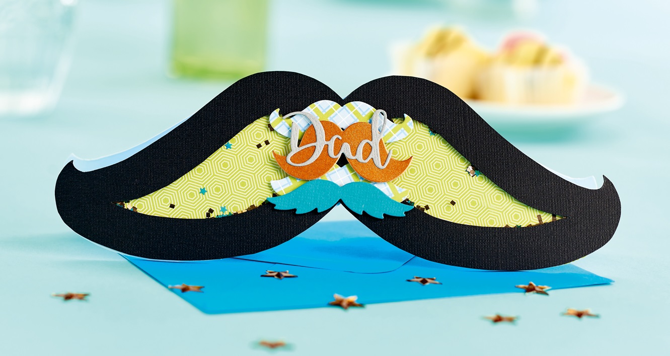 Moustache shaker card