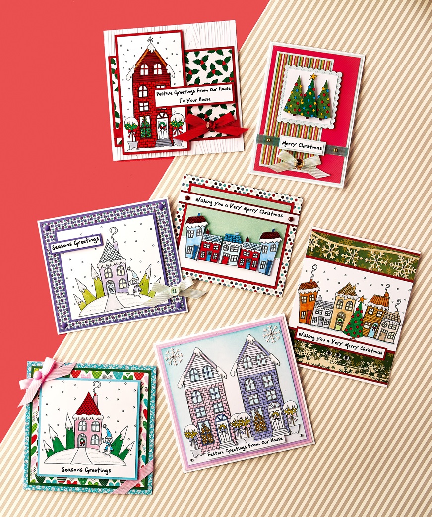 Christmas Village Digi Stamp Cards