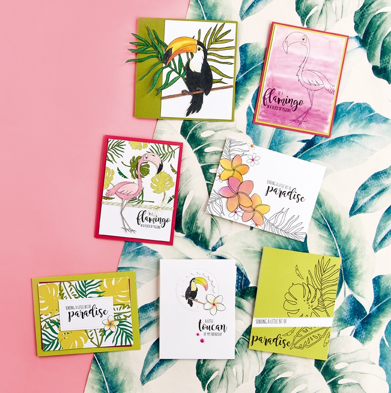 Tropical Digi Stamp Cards